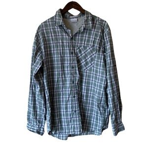 Columbia Mens Insect Blocker Button Up Active Hiking Plaid Casual Shirt Sz Large